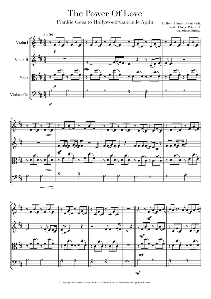 通販でクリスマス Power The Of Music Sheet Digital - Quartet String - Love 洋楽