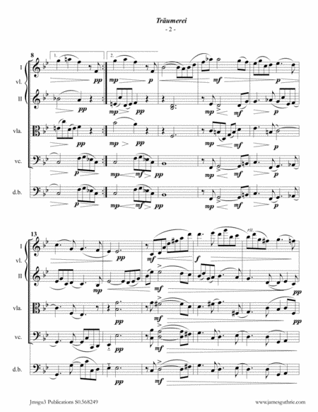 Schumann: Träumerei Op. 15 No. 7 for String Quintet image number null