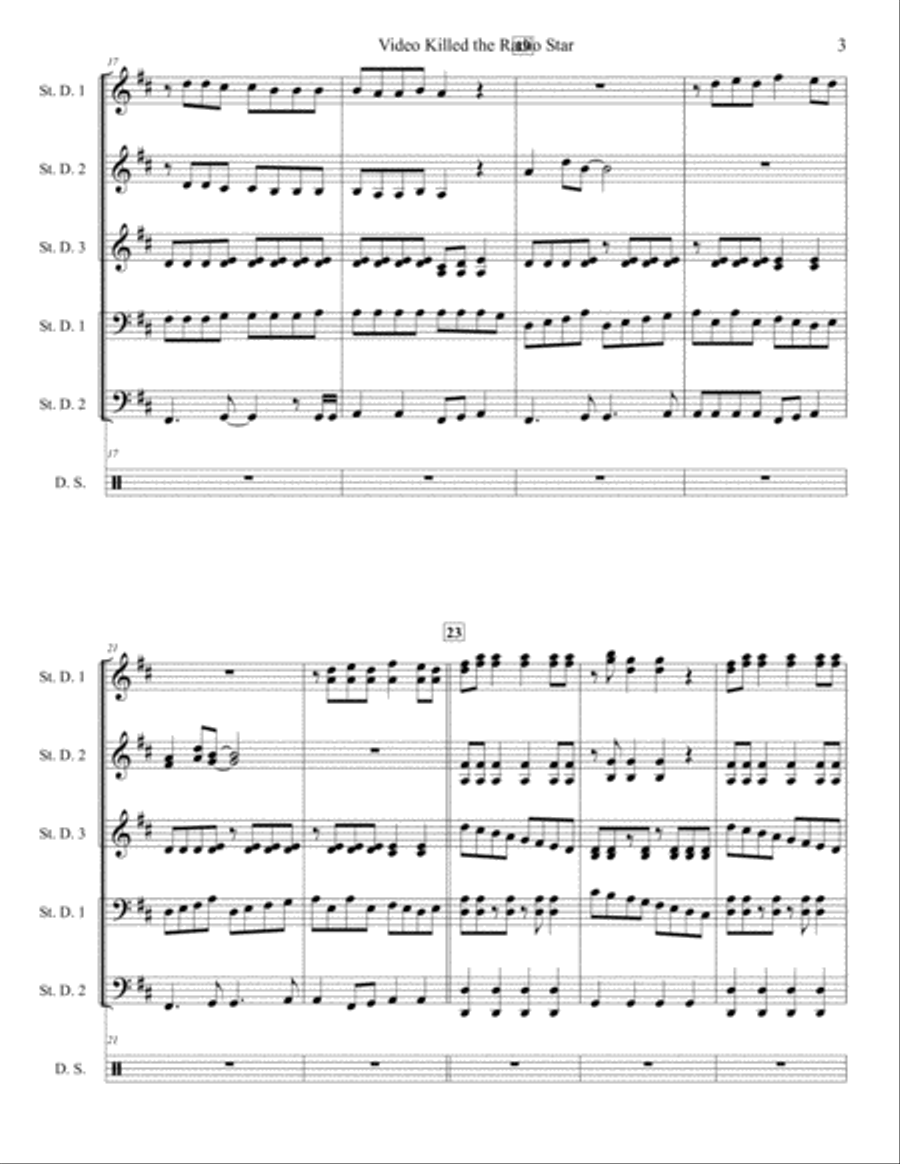 Video Killed The Radio Star Percussion Ensemble scores gallery preview page 3