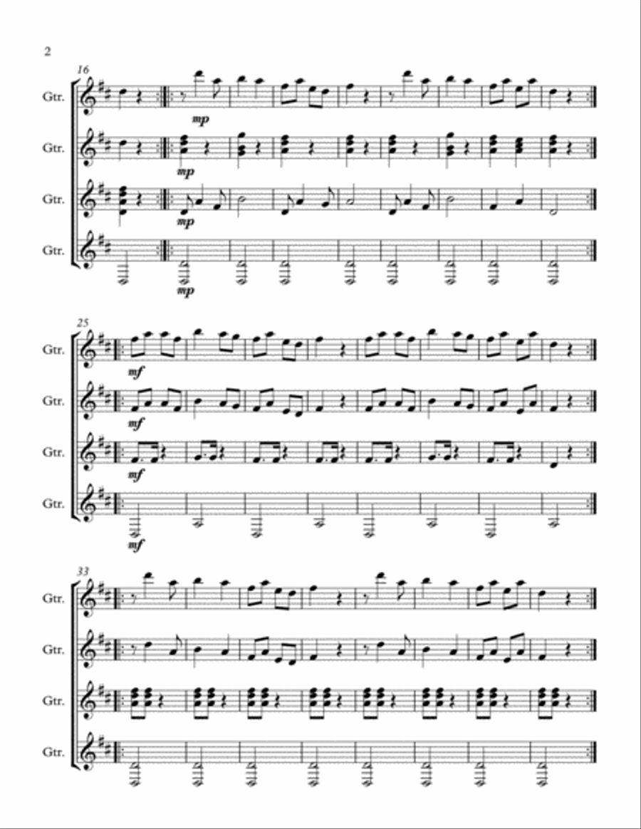 Obwisana (Guitar Quartet) Guitar Ensemble scores gallery preview page 2