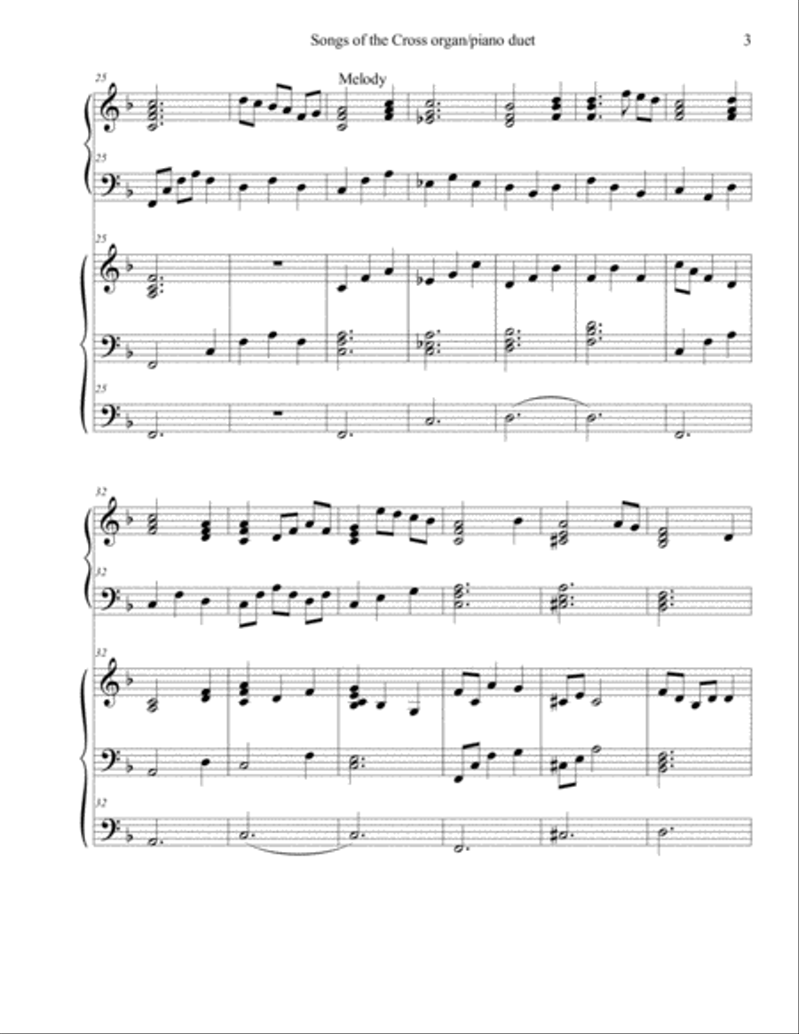 Songs of the Cross Organ/Piano Duet Piano Duet scores gallery preview page 3