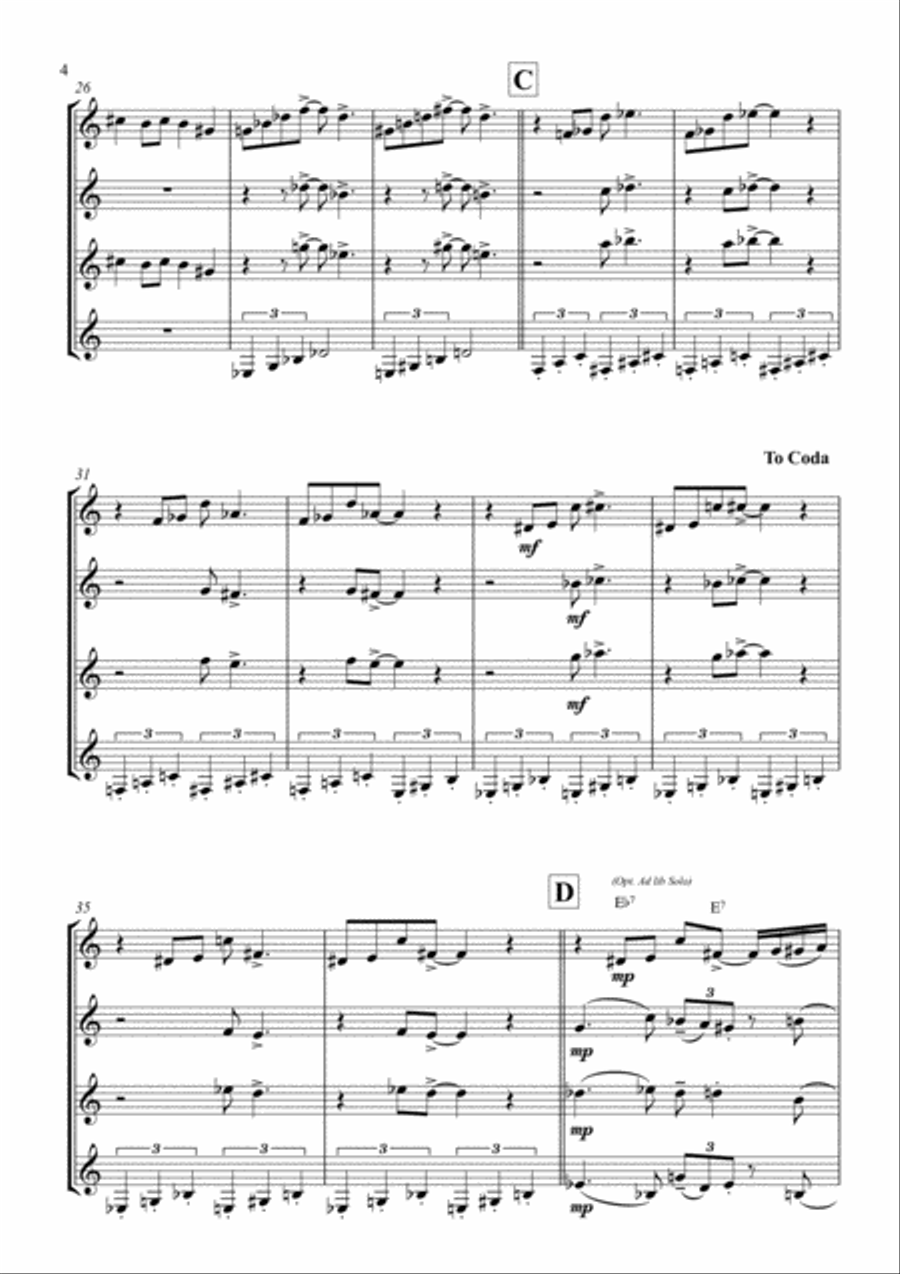 Epistrophy Epistrophy Woodwind Quartet scores gallery preview page 4