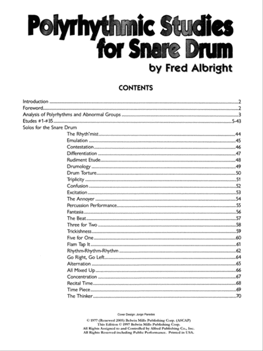 Polyrhythmic Studies for Snare Drum Percussion scores gallery preview page 12