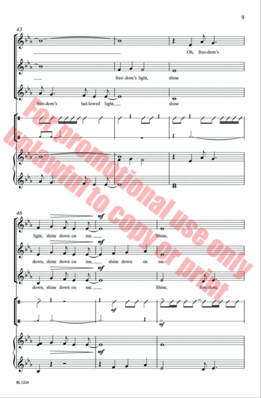 Freedom's Hallowed Light SSA scores gallery preview page 9