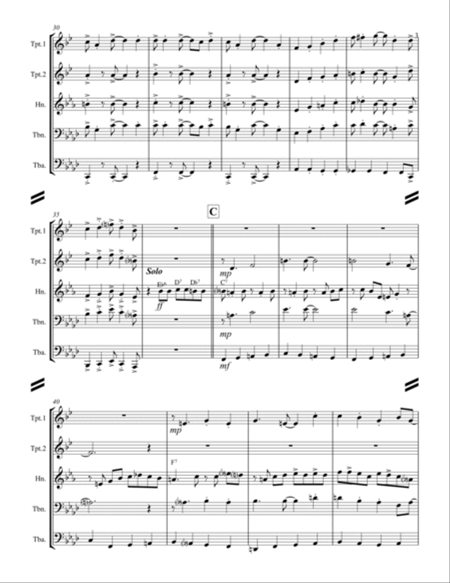 Sweet Georgia Brown (for Brass Quintet) Brass Quintet scores gallery preview page 4