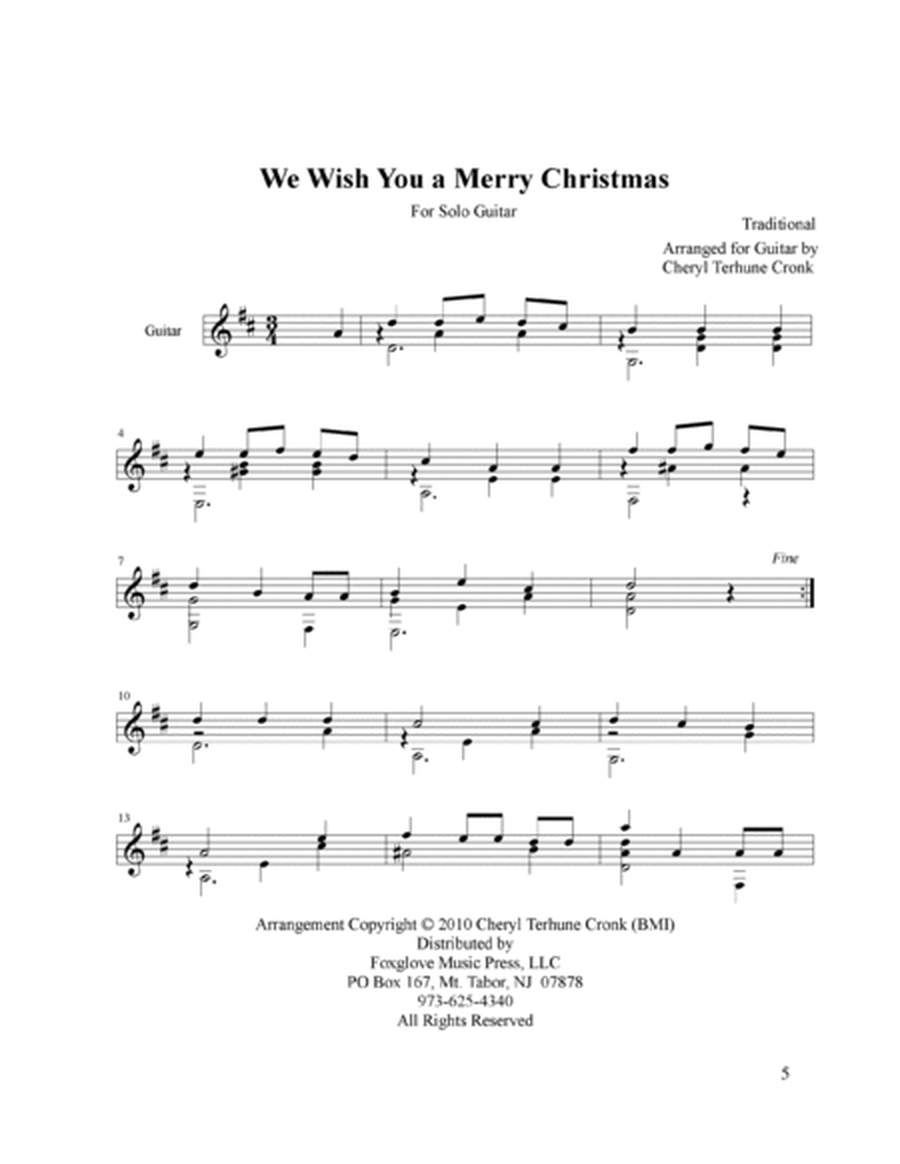 5 Christmas Carols - Easy Arrengements for Solo Guitar image number null
