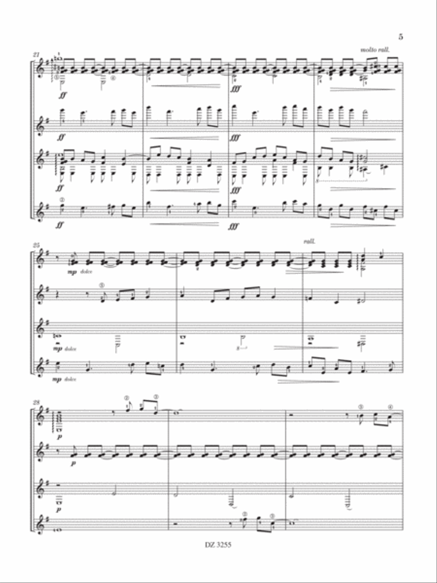 Prologue, fougue et allegro trépidant Guitar Ensemble scores gallery preview page 5