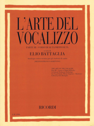 L'Arte Del Vocalizzo Part III (Mezzo-Soprano or Baritone)