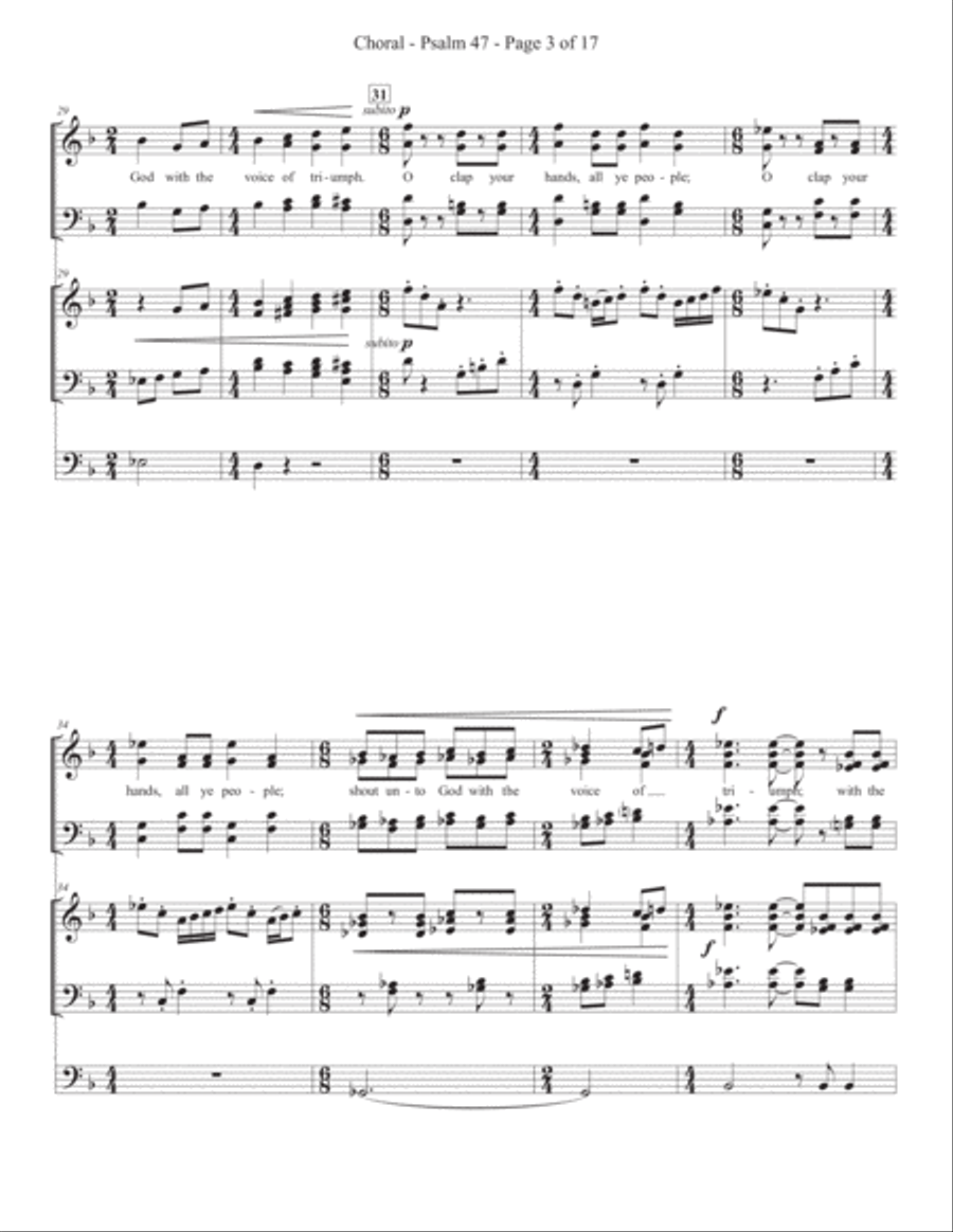 Psalm 47 - O Clap Your Hands 4-Part scores gallery preview page 3