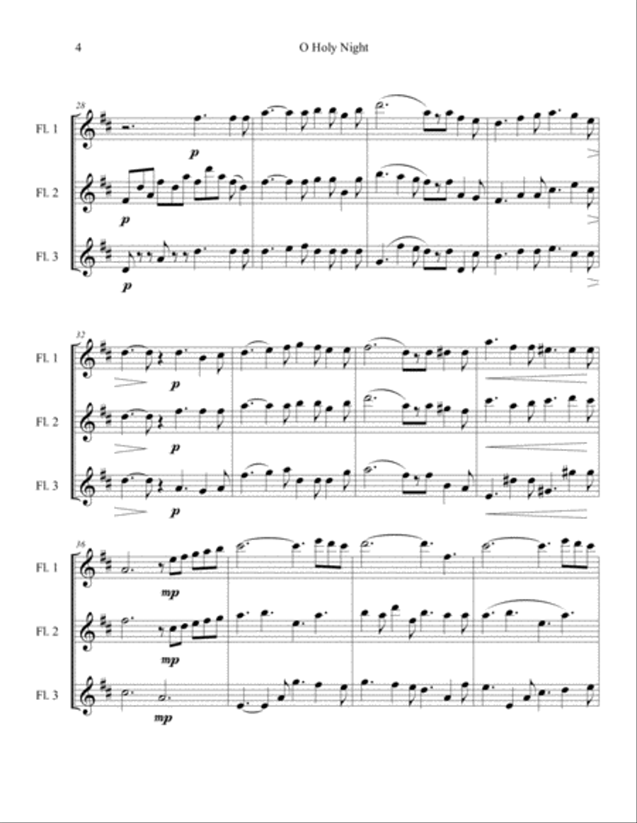 O Holy Night (Cantique de Noel) Woodwind Ensemble scores gallery preview page 4