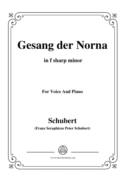 Schubert-Gesang der Norna,Op.85 No.2,in f sharp minor,for Voice&Piano image number null
