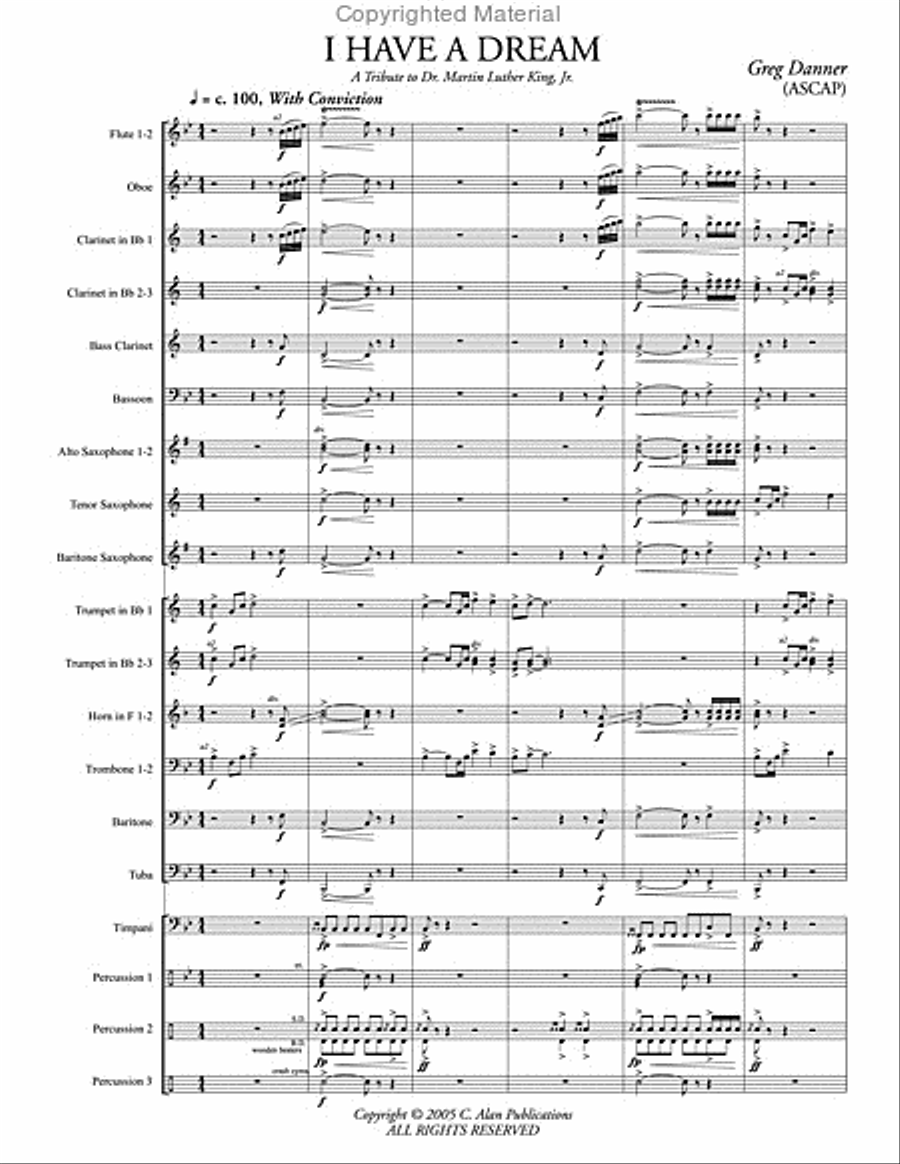 I Have A Dream Concert Band scores gallery preview page 2