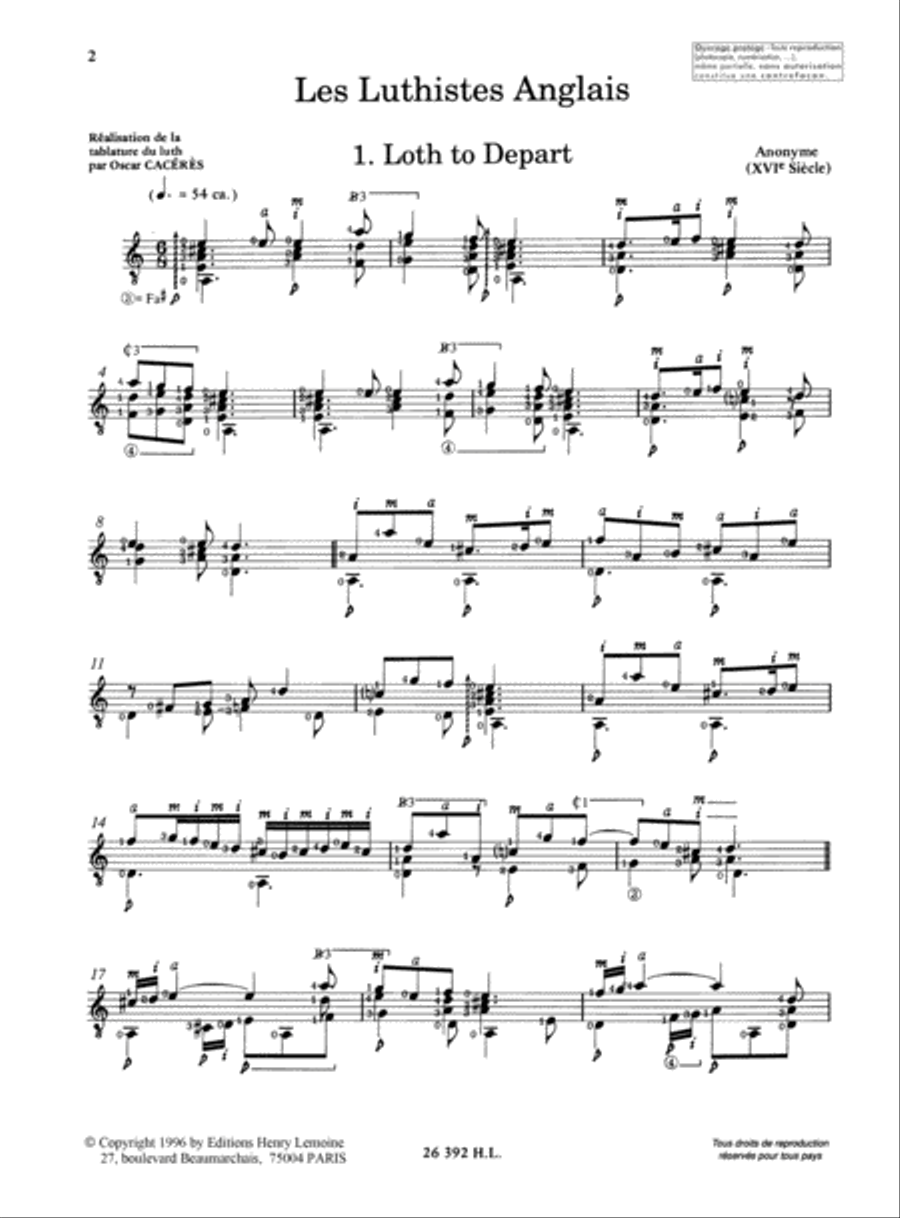 Les Luthistes anglais - Volume 1 Acoustic Guitar scores gallery preview page 6