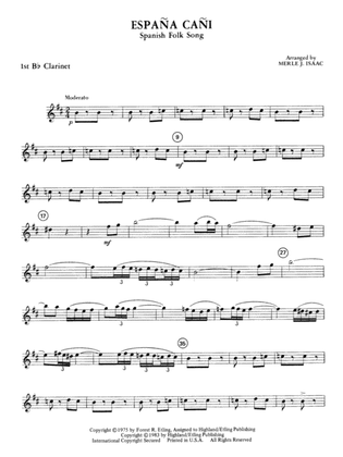 España Cañi: 1st B-flat Clarinet