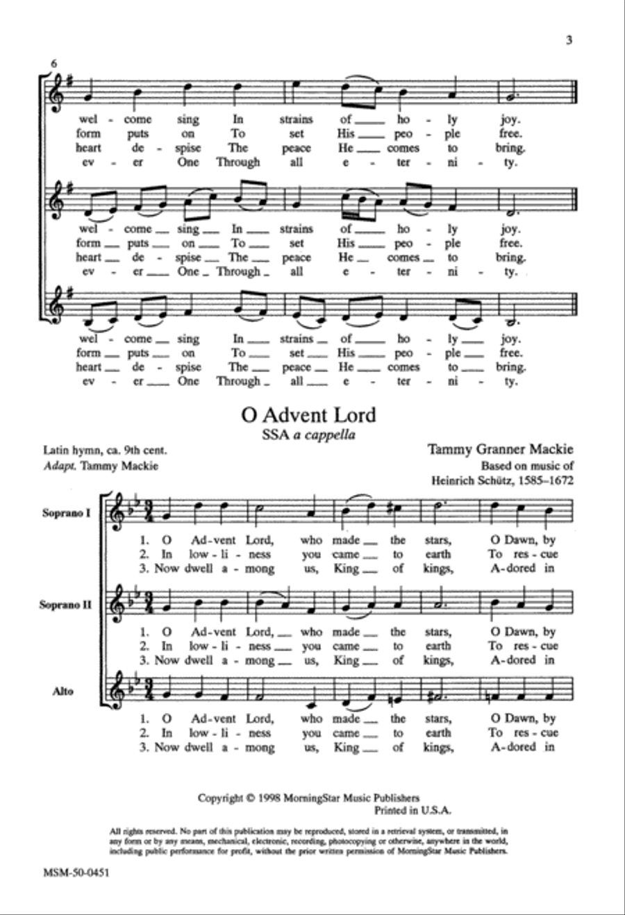Two Advent Hymns for Treble Voices SSA scores gallery preview page 2