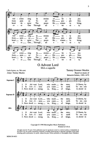 Two Advent Hymns for Treble Voices (Downloadable)
