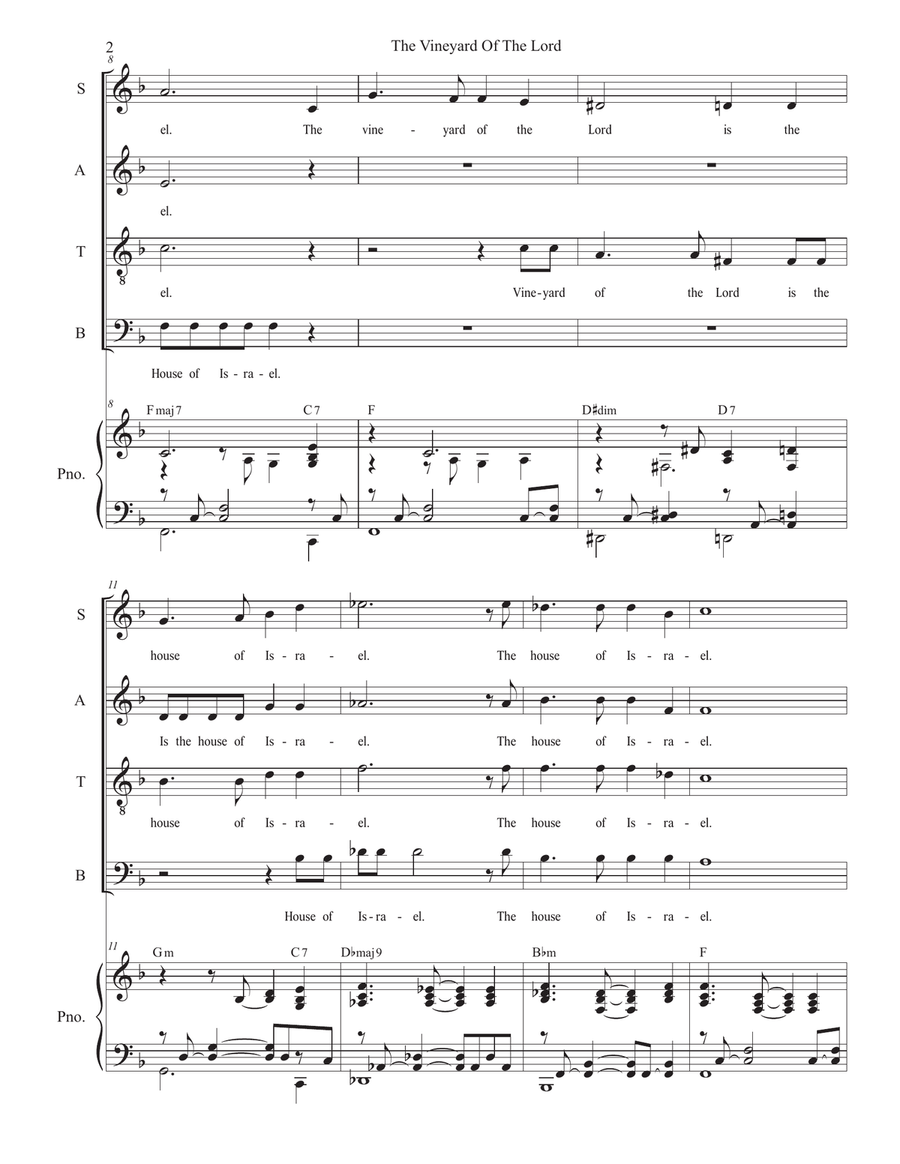 The Vineyard Of The Lord (Vocal Quartet - (SATB) 4-Part scores gallery preview page 2