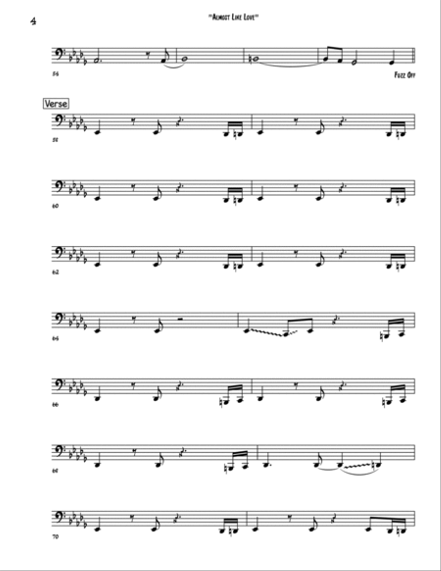 Almost Like Love Bass Guitar scores gallery preview page 4