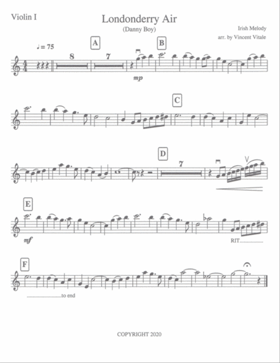LONDONDERRY AIR (DANNY BOY) early intermediate String Orchestra scores gallery preview page 5