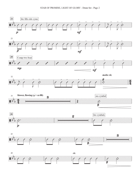 Star of Promise, Light of Glory (arr. Brad Nix) - Drums