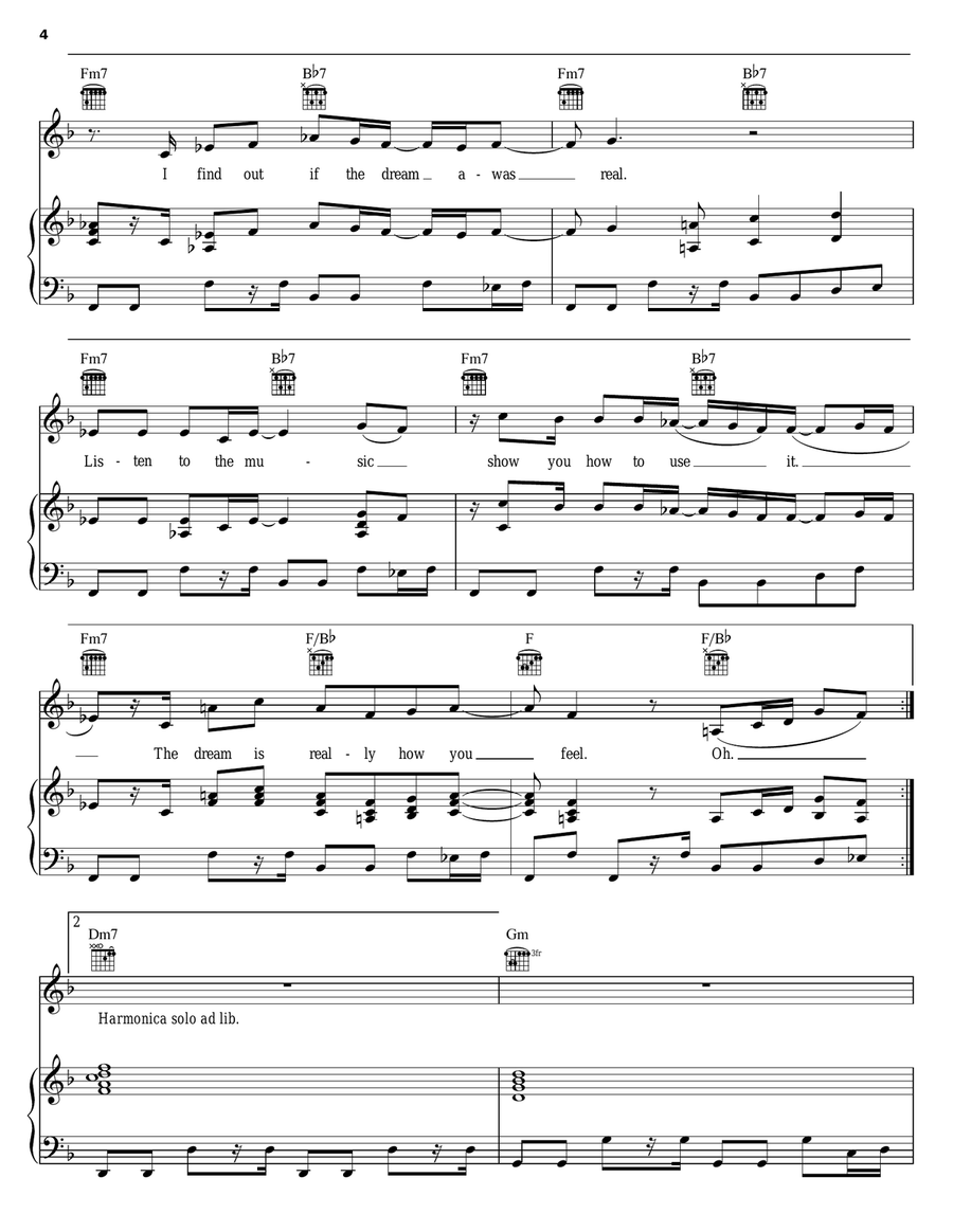 The Kid In You Piano, Vocal, Guitar scores gallery preview page 4