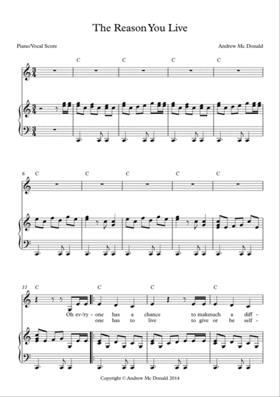 The Reason You Live Voice scores gallery preview page 2
