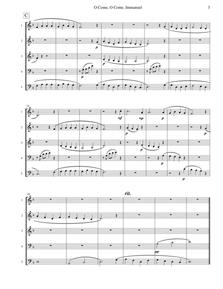 O Come, O Come, Immanuel (Emmanuel) - Clarinet Quintet image number null