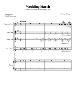 Wedding March (For Sax Quartet and Easy Piano)