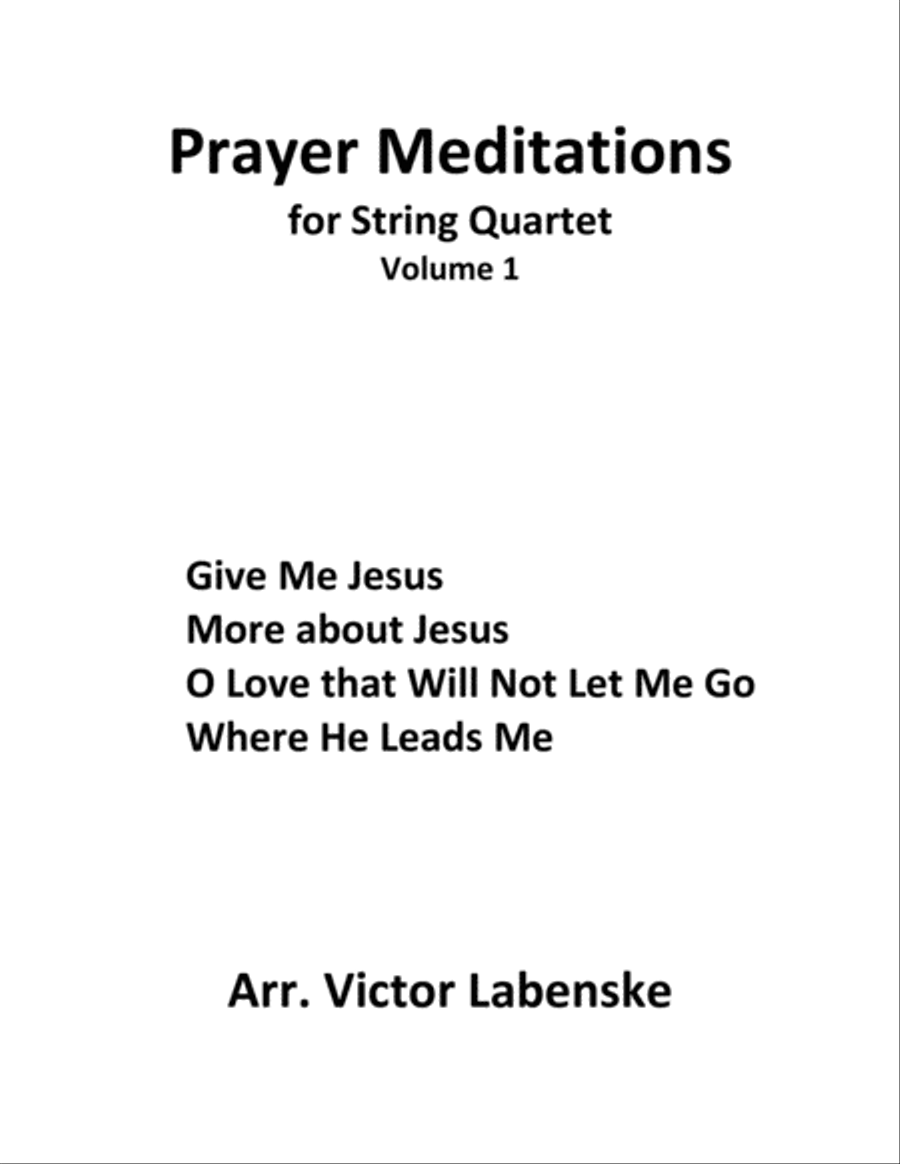 Prayer Meditations, Volume 1 String Quartet scores gallery preview page 1