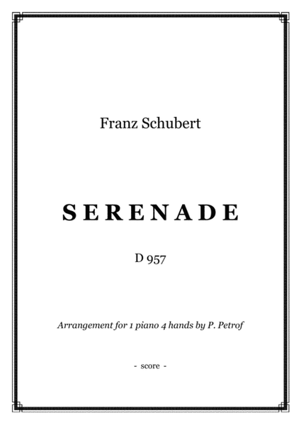 Schubert - SERENADE - 1 piano 4 hands image number null
