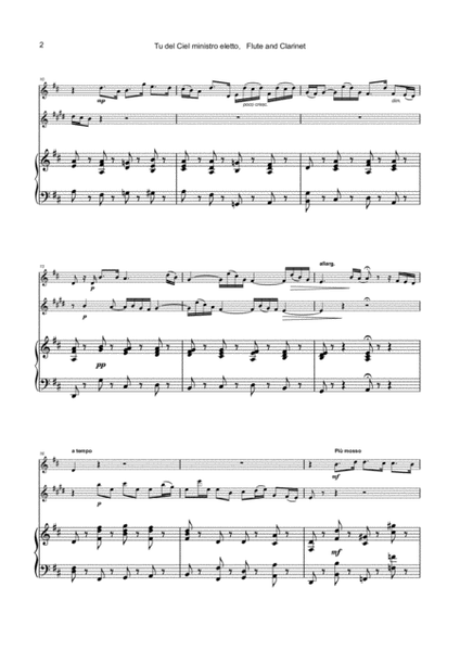 Tu del ciel ministro eletto, Aria by G F Handel, for Flute, Clarinet and Piano