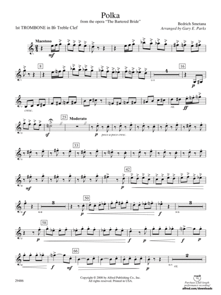Polka from The Bartered Bride: (wp) 1st B-flat Trombone T.C.
