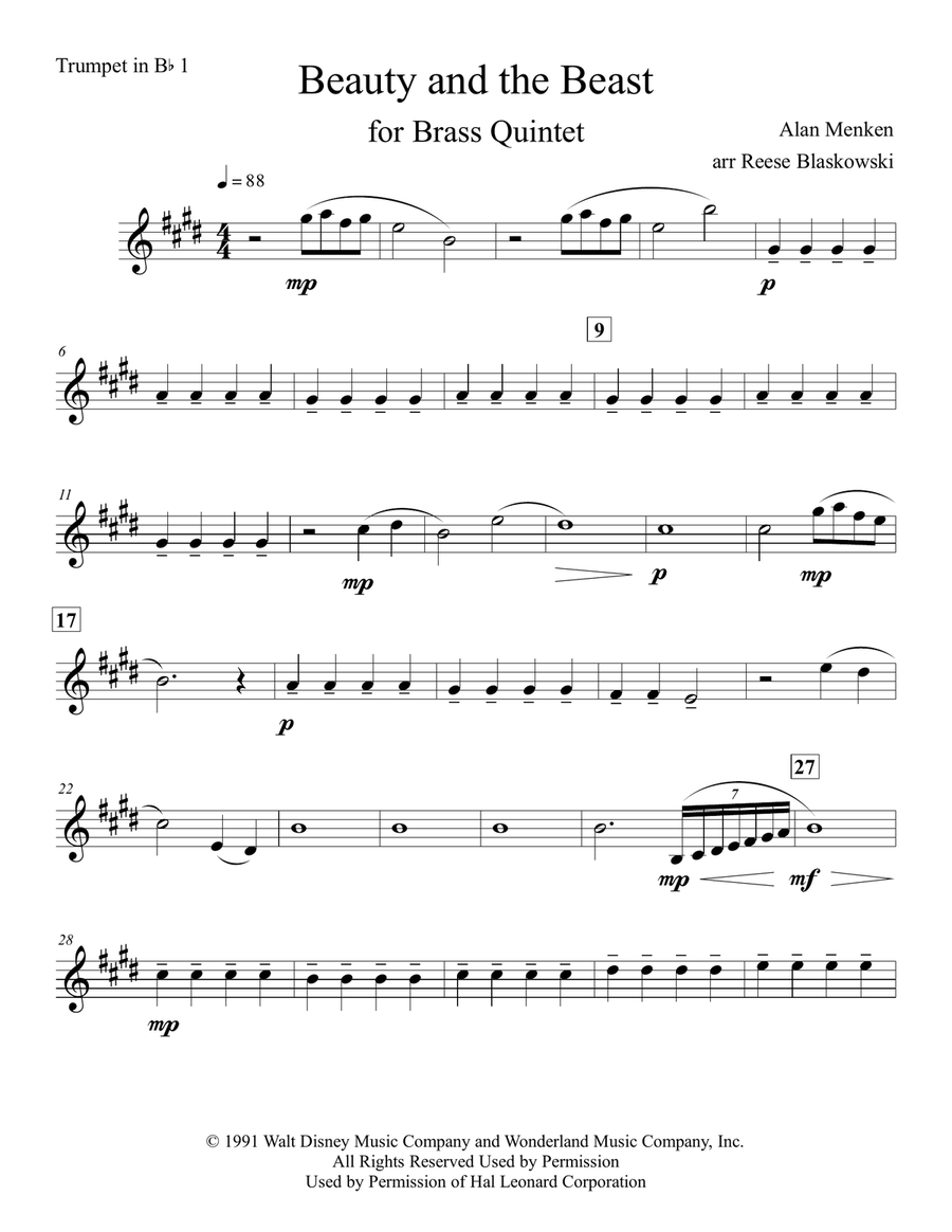 Beauty And The Beast Brass Ensemble scores gallery preview page 5