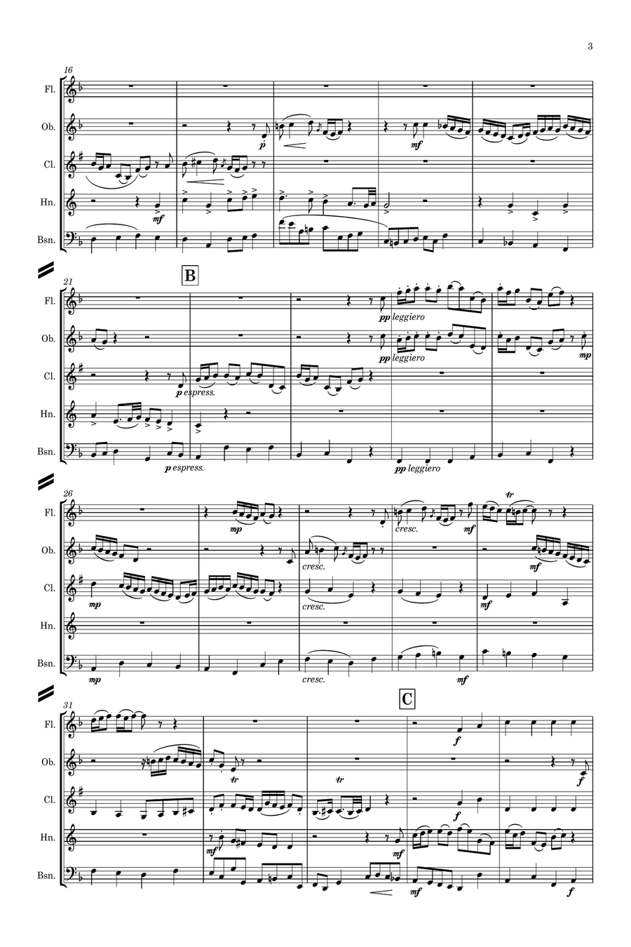 Bach: Wachet Auf (Sleepers Wake) from Cantata 140 - wind quintet Woodwind Quintet scores gallery preview page 3