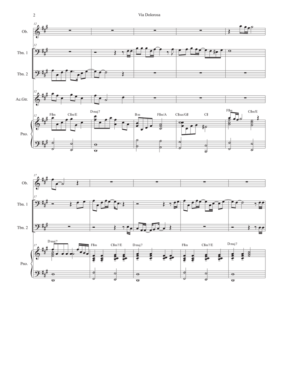 Via Dolorosa Via Dolorosa Trombone Duet scores gallery preview page 2