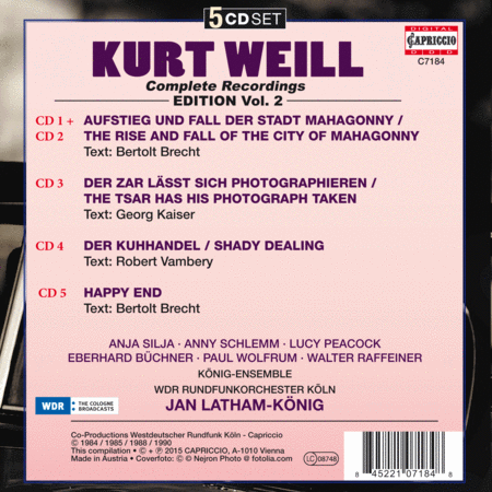 Kurt Weill: Edition, Vol. 2 [Box Set] image number null