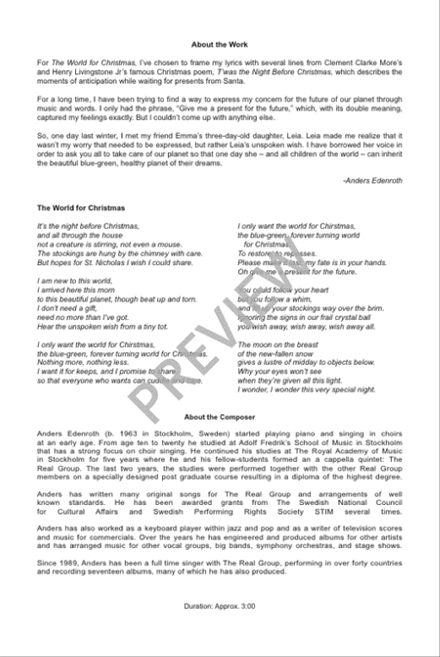 The World for Christmas (SSAA) SSAA scores gallery preview page 3