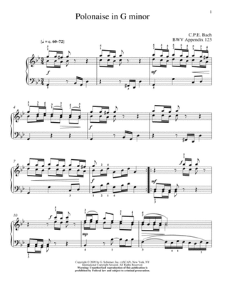 Polonaise In G Minor, BWV App. 124