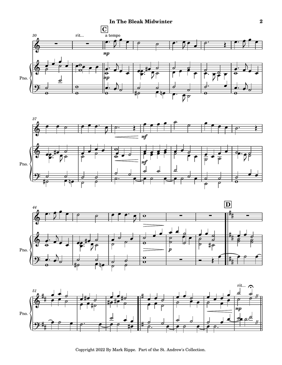 In The Bleak Midwinter (StA S00101) Piano scores gallery preview page 3