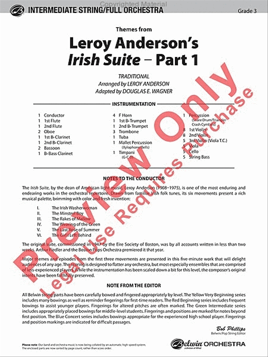 Leroy Anderson's Irish Suite, Part 1 (Themes from) Full Orchestra scores gallery preview page 2