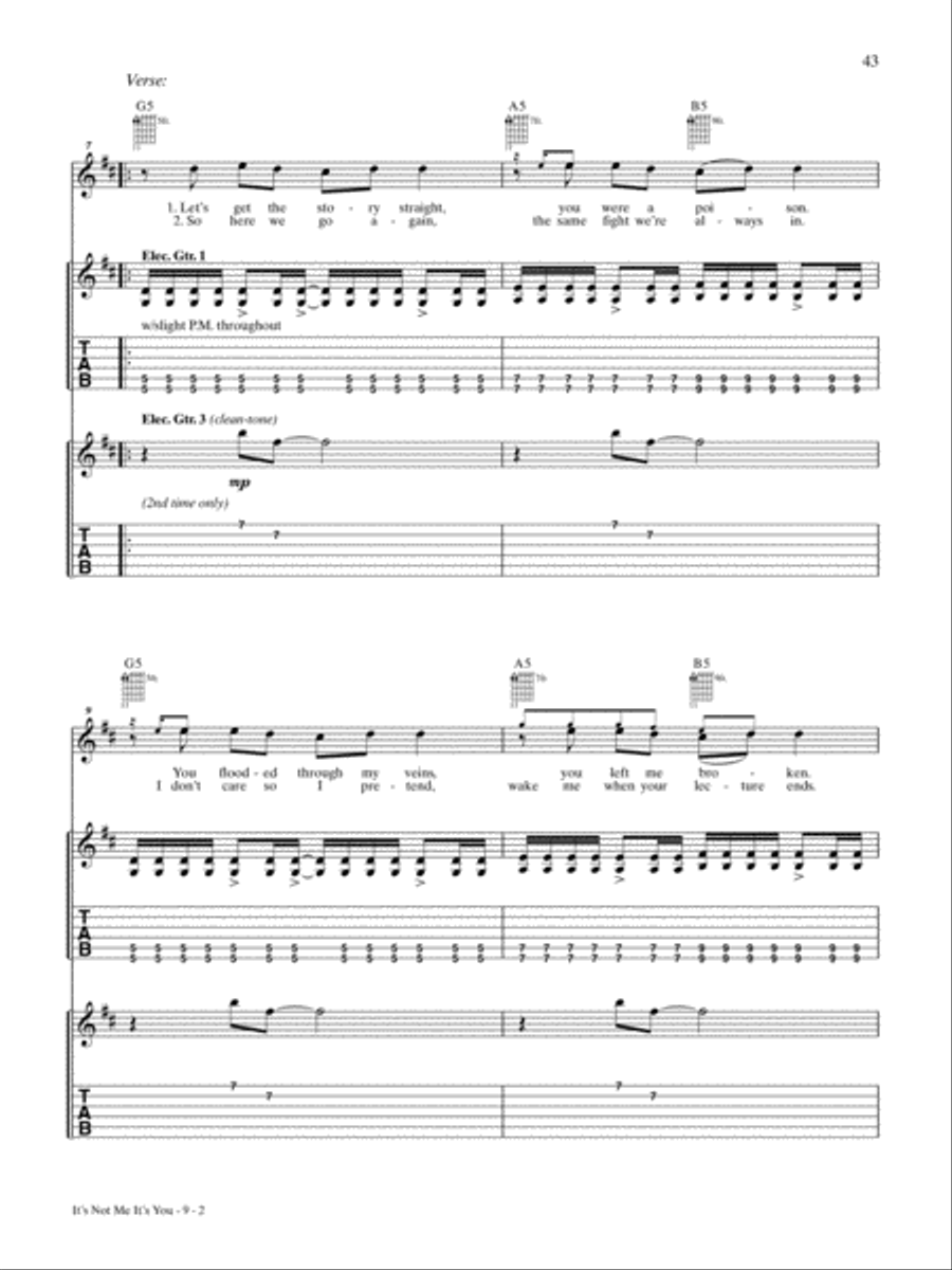 It's Not Me It's You Guitar Tablature scores gallery preview page 2