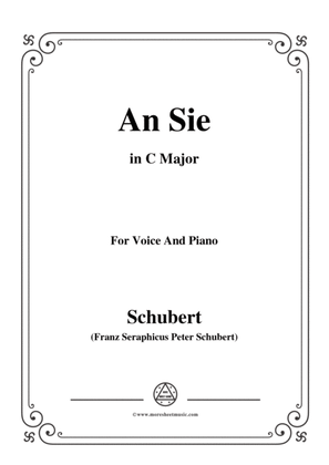 Schubert-An Sie,in C Major,for Voice&Piano