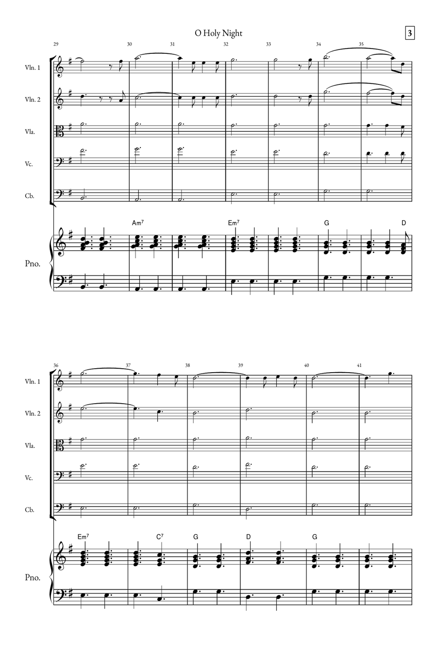 O Holy Night String Quintet scores gallery preview page 3