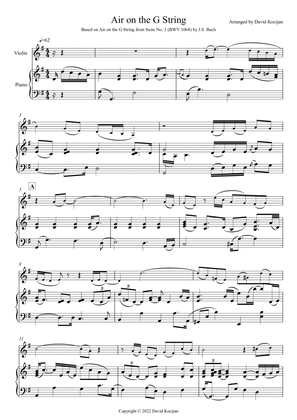 Air on the G String - INTERMEDIATE (violin & piano)