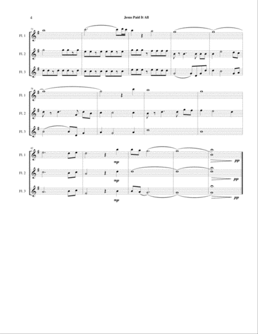 Jesus Paid It All (Flute Trio) Flute Trio scores gallery preview page 5