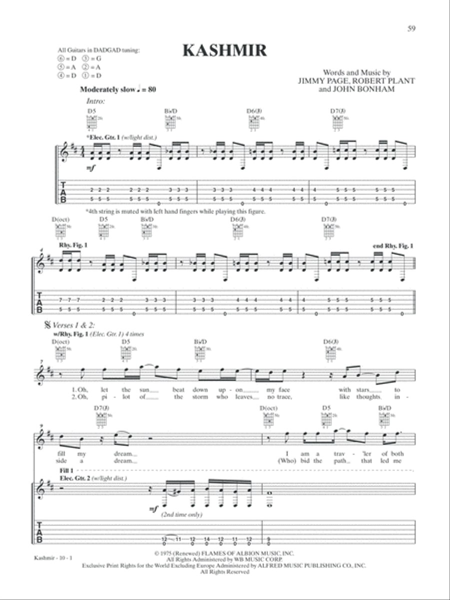 Led Zeppelin -- Physical Graffiti Platinum Guitar Electric Guitar scores gallery preview page 8
