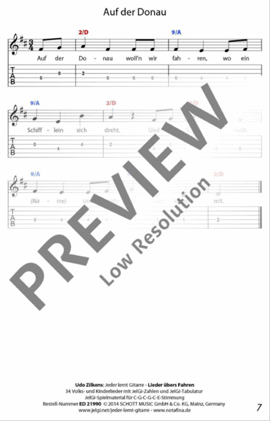 Jeder lernt Gitarre - Lieder übers Fahren Classical Guitar scores gallery preview page 8