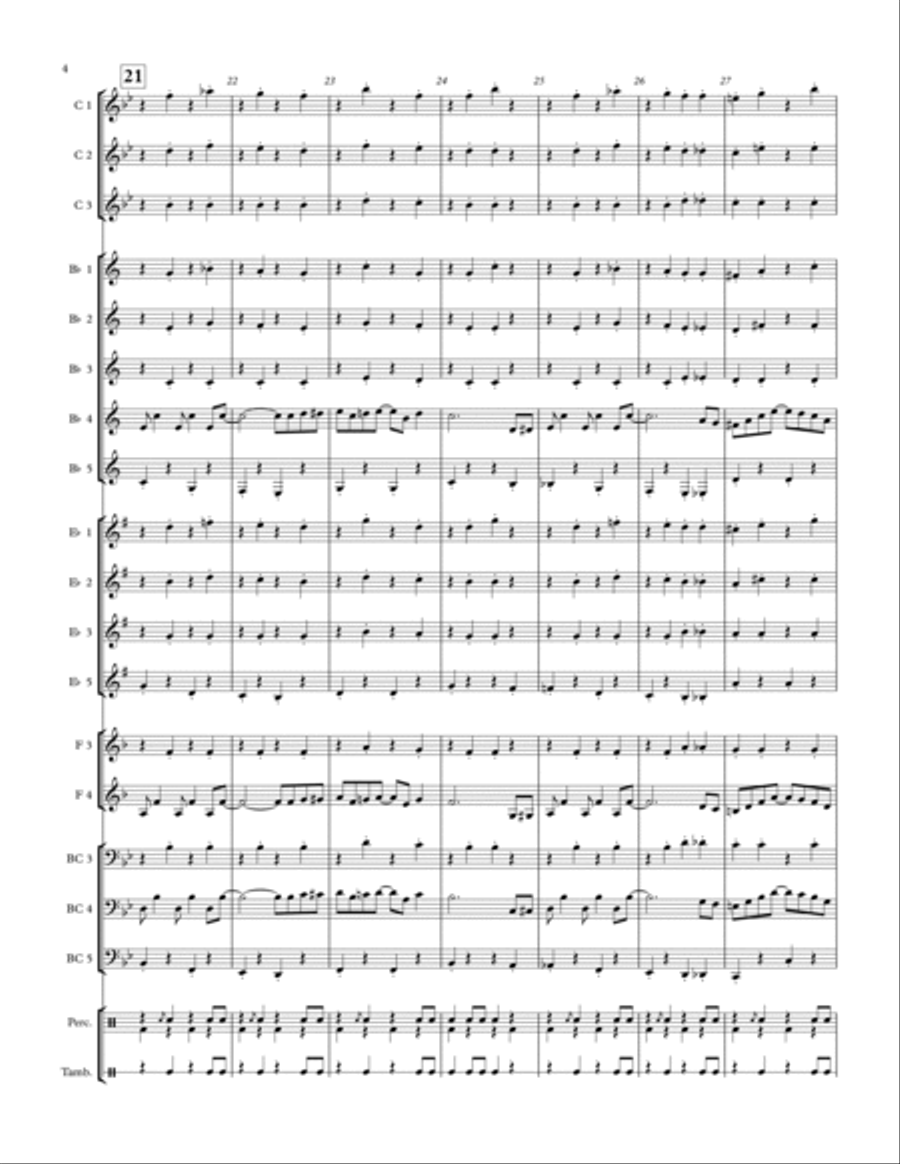 The Entertainer - Adaptable Quintet for Winds Concert Band scores gallery preview page 4