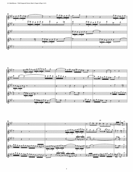 Fugue 06 from Well-Tempered Clavier, Book 2 (Flute Quintet) image number null