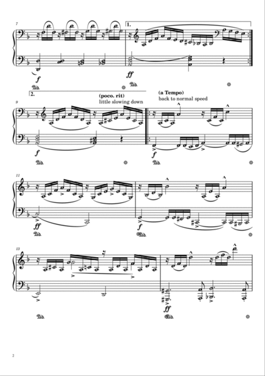 The Storm L' Orage (Grade 6) BURGMULLER Intermediate Piano Sheet Music with note names Piano Solo scores gallery preview page 2